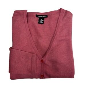 LUCIANO DANTÈ Cashmere Dusty Rose Button Down Versatile Cardigan Sweater M